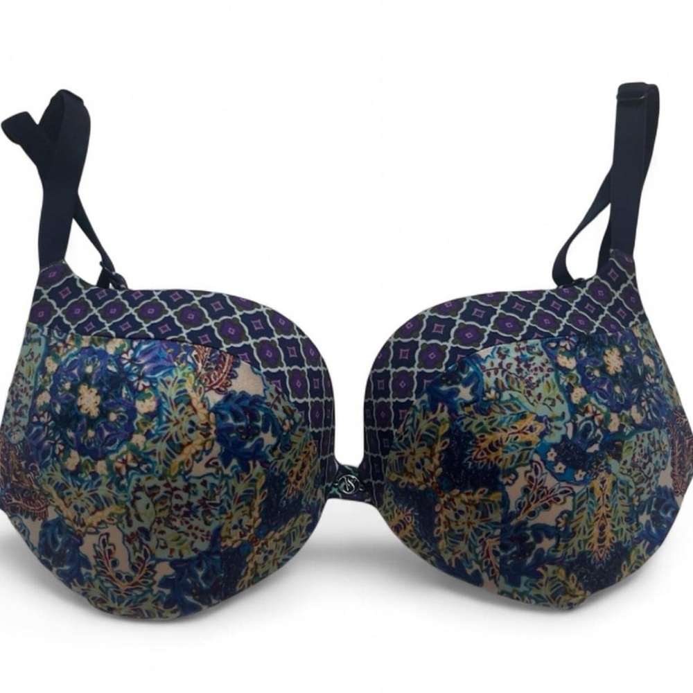 Victoria's Secret Blue and Purple Patterned Bra
